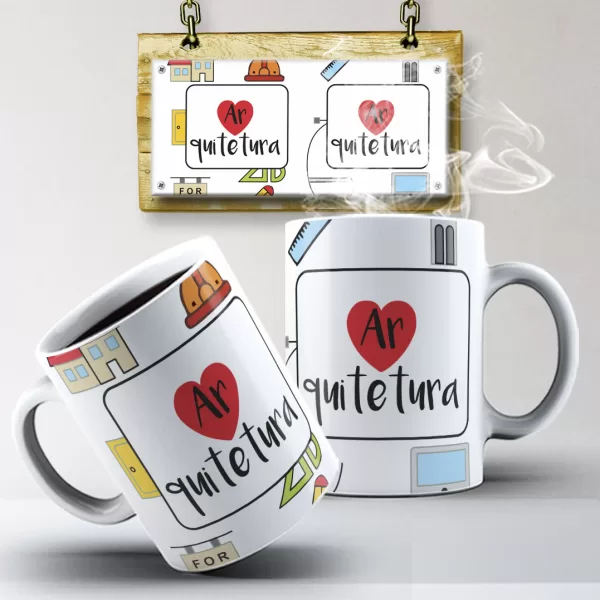 Caneca Personalizada de Arquitetura com Design Divertido e Colorido