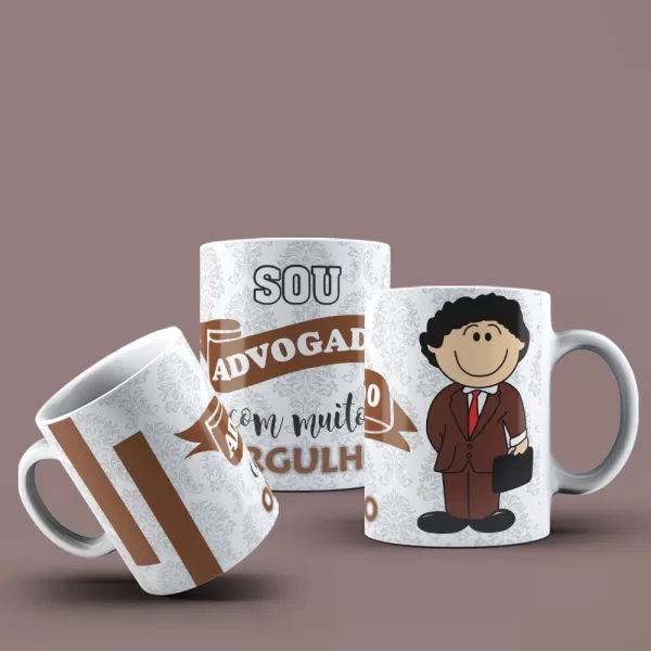 Caneca Personalizada Sou Advogado com Muito Orgulho - Design Divertido e Elegante para Advogados