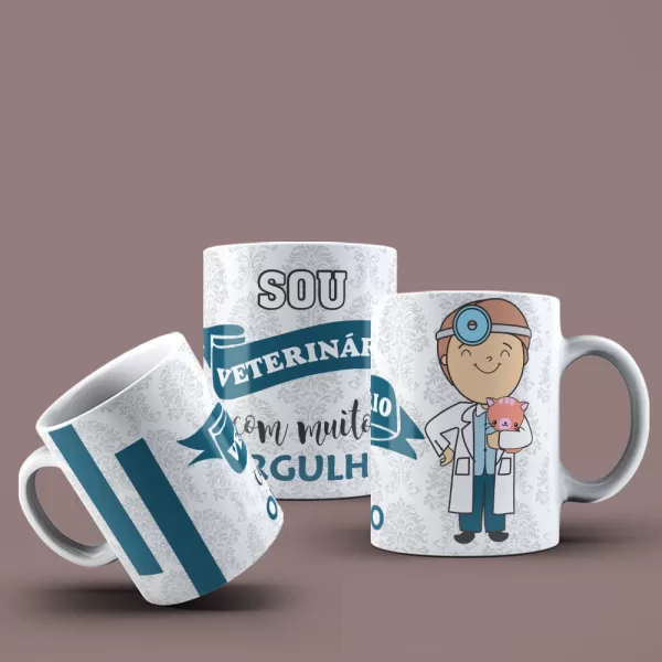 Caneca Personalizada Sou Veterinário com Muito Orgulho