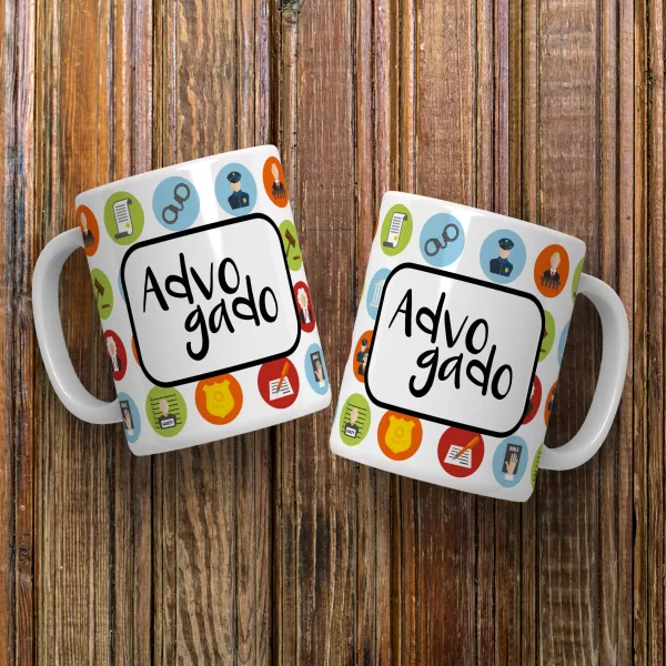 Caneca Personalizada para Advogados com Design Jurídico e Praticidade